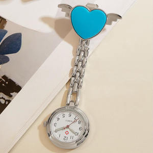 Nouvelle infirmière montre Portable ange coeur amour Quartz femmes Clip broche infirmière médecin suspendus montres Fob montre chiffre <span class=keywords><strong>arabe</strong></span> - Product Image 2