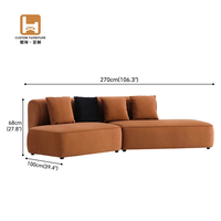 Ensemble de canapés modulaires multifonctionnels réglables de style américain, petit canapé moderne en bois et tissu velours pour salon