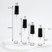 Flacon de parfum vide en vente chaude, 1 ml, 2 ml, 3 ml, 5 ml, 10 ml, flacon de parfum en verre vide, design luxueux, col à visser, rechargeable