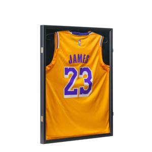 Cadre d'affichage de maillot de sport en bois noir 24*32 pouces, cadre mural pour maillot, boîte à ombre avec acrylique anti-UV à 98% - Product Image 1