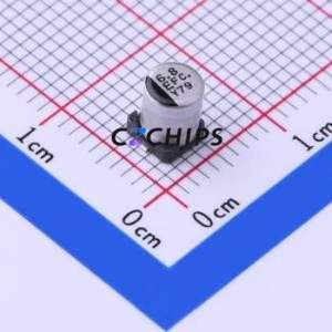 EEEFC1E6R8R SMD Aluminum Electrolytic <b>Capacitor</b> SMD,D4xL5.4mm 6.8uF 20% 25V 60mA-100kHz - Product Image 1