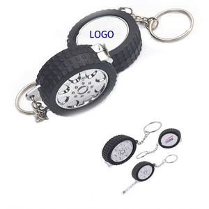 Cinta métrica de sublimación OEM personalizada al por mayor de 3 pies con llavero en forma de neumático y función de medición - Product Image 5