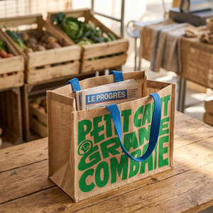 Factory Direct Natural Jute <b>Tote</b> <b>Shopping</b> <b>Bags</b> Durable Reusable Carry <b>Bags</b> with Reinforced Handles for Grocery Stores Retail - Product Image 1