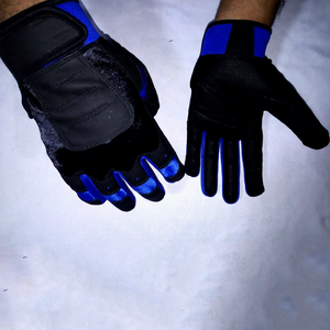 Gants de frappe de baseball en cuir bleu et noir, courts, doux, légers et durables, pour les joueurs d'équipe professionnels - Product Image 4