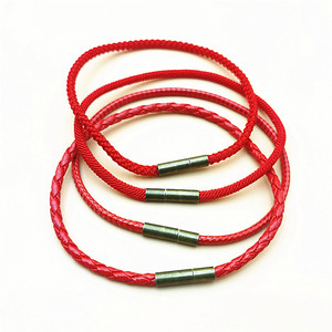 Red Braided <b>String</b> <b>Bracelet</b> 3Mm 18Cm Magnetic Clasp Gift Jewelry Fashion Accessory - Product Image 2