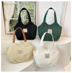 Cute Cartoon <b>Canvas</b> Bag <b>Handbag</b> Trendy Multi Colored Optional Portable Bag For Women Versatile Daily Use - Product Image 6