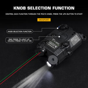 ไฟฉายเลเซอร์สีแดงเขียว WOSPORT และไฟอินฟราเรดแบบหางเมาส์ พร้อมกล่องแบตเตอรี่ <span class=keywords><strong>PEQ</strong></span> <span class=keywords><strong>15</strong></span> สำหรับอุปกรณ์เสริมการล่าสัตว์และเกม CS กลางแจ้ง - Product Image 3