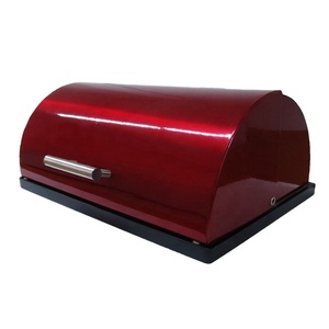 Bread Case Bread Box Red Color Stainless Steel Metal Bread Bin / Bread Box / Bread Case