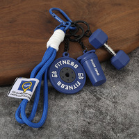 Porte-clés pendentif mini haltère, kettlebell et disque de musculation créatifs en PVC, petit ornement pour salle de sport, vente en gros, articles de sport et fitness