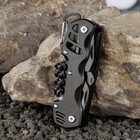 Couteau pliant de survie portable pour l'extérieur, outil combiné avec lame en acier inoxydable, ouvre-bouteille, outil multifonctionnel pour une utilisation sur le terrain