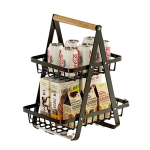 Panier rectangulaire en acier au carbone pour fruits <span class=keywords><strong>et</strong></span> légumes, étagère <span class=keywords><strong>de</strong></span> rangement <span class=keywords><strong>de</strong></span> cuisine, double ou triple niveau, suspendu ou à poser sur comptoir, sans installation - Product Image 5