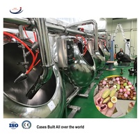 Nouvelle machine à enrober les noix au chocolat pour lait et fruits, contrôle PLC, capacité personnalisée, air froid et pistolet à pulvérisation de chocolat