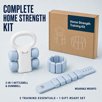 Kit d'entraînement de force portable, ensemble haltères et kettlebells 2-en-1 avec poids portables pour la maison, vente en gros de matériel de fitness