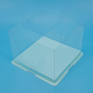 2 in 1 facile da montare <span class=keywords><strong>pacchetto</strong></span> torta tutto In plastica trasparente scatola base in oro per torta In 2 strati - Product Image 2