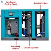 Compresseur d'air à vis lubrifié à vitesse variable à aimant permanent 15-75KW, intelligent, avec surveillance à distance 4G IoT, moteur CE ISO