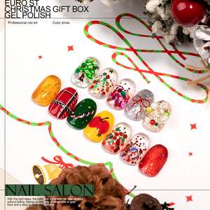 Sỉ 12 màu sơn gel Giáng sinh, màu sắc đậm, dễ tẩy, gel UV, logo tùy chỉnh, không chứa TPO và Hema, sơn móng tay gel làm quà tặng - Product Image 2