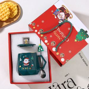 Ensemble de tasses en céramique de Noël de luxe, édition de Noël, avec poignée, passe au lave-vaisselle, écologique, 350 ml, flocon de neige, cadeau de Noël - Product Image 6