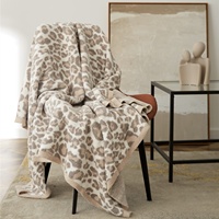 Ps Low Moqjacquard zèbre plage Wniter plage luxe tricoté léopard Robes Polyester bébé plume fil épais tricot couverture