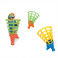 Mainan Permainan Pop and Catch Ball untuk Anak-Anak, Peralatan Olahraga Luar Ruangan, Pelontar dan Penangkap Bola, Set Lempar Tangkap untuk 2 Pemain, Anak-Anak
