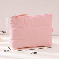 Sac de maquillage YIFAN personnalisé avec logo, sac de toilette imperméable en nylon matelassé, sac de voyage pour femmes, rangement portable