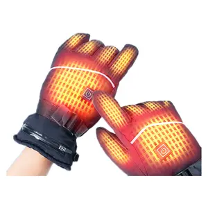Graphene flame retardant flexible lining usb heated gloves Factory customization pu leather heating mittens with battery