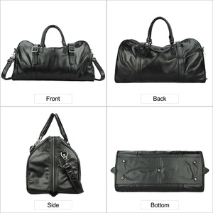 Sac de voyage pour homme Dujiang en cuir Nappa, grande capacité 36-55L, sac de sport avec doublure en polyester pour les voyages de loisirs - Product Image 4