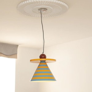 Lampe suspendue à thème cirque, rayures bleues et jaunes, LED, tête simple, lampe de plafond pour la maison - Product Image 1