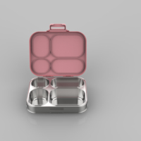 Boîte à bento pour enfants micro-ondable sans BPA de haute qualité couvercle Logo personnalisable à quatre compartiments nourriture adaptée à l'école