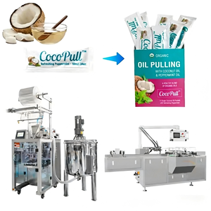 Remplisseuse d'huile de noix de coco multifonctionnelle Remplisseuse automatique de crème avec cartonneuse pour paquets de bâtonnets de sauce au miel - Product Image 1