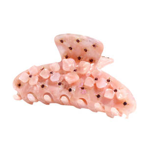 XinMei Custom acetato di ibisco fiore fermagli per capelli da donna di lusso strass fermaglio per capelli marca gelatina morsetti per capelli - Product Image 6