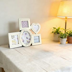 Cadre photo vintage <span class=keywords><strong>en</strong></span> résine blanche fait main, écologique, multi-tailles, avec ruban, pour <span class=keywords><strong>collage</strong></span>, cadeau de baby shower, tailles et couleurs personnalisées - Product Image 4