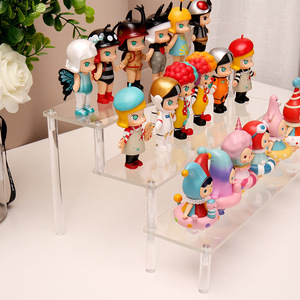 <b>Acrylic</b> Display Rack For Pop Mart Blind Box Dolls 4 Layers Desktop <b>Storage</b> Modern Style Light Weight - Product Image 3