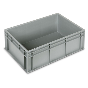 Fami Euro Box Caja de plástico de 600x400x220mm con asas cerradas y fondo liso - Product Image 1