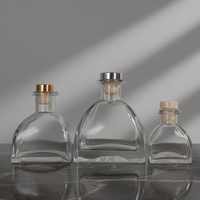 Bouteille en verre transparente pour parfum, décoration d'intérieur, 50 ml, 100 ml, 150 ml, 250 ml, bouteille diffuseur d'arômes en verre carrée en forme de yourte
