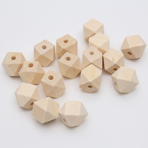 Perles en bois à facettes Hemu de 10x10mm à 30x30mm pour la fabrication de bijoux - Product Image 1