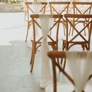 MoreDesign Chaise de jardin en bois pour événements extérieurs, empilable, avec dossier croisé, haute qualité pour hôtel - Product Image 2