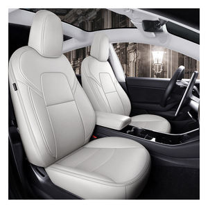 Accessoires de voiture en cuir Nappa de luxe sur mesure pour Tesla Model 3 2019-2022, housses de sièges avant et arrière imperméables, coussin - Product Image 1