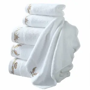 QUNZHEN Factory Wholesale Custom Logo Hotel Bath Towels High Quality Luxury Cotton Towels For Bath