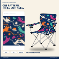 Chaise de camping à dossier haut en gros avec porte-gobelet latéral et logo et motif personnalisés pour les rassemblements sociaux en extérieur