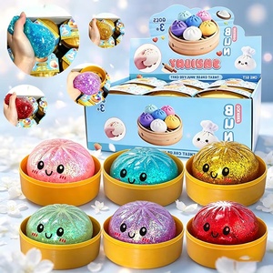 ของเล่นบีบตุ๊กตาซาลาเปาเนื้อนุ่มพร้อมกล่องนึ่ง ของเล่นลดความเครียด ของเล่นบีบคลายเครียด ลูกบอลสัมผัส ของเล่นกล่องสุ่ม สำหรับเด็ก เป็นของขวัญ - Product Image 1
