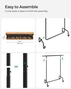 Porte-vêtements multifonctionnel en métal mobile avec roulettes, nouveau design - Product Image 5