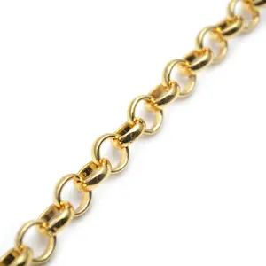 Flourishbeads colar dourado real, revestido, tamanho grande 8mm 10mm, círculo redondo bl, corrente de joias
