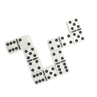 Yeni çift 6 altı domino seti 28 karo siyah nokta elli kalınlaşmış ahşap özel logolu kutu üretimi casino oyunu