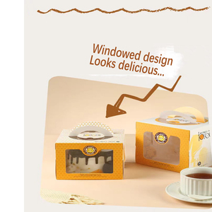 Boîte à gâteau portable Strawberry Window 4/6/<span class=keywords><strong>8</strong></span> pouces, boîte à gâteau d'anniversaire, boîte d'emballage pour pâtisserie - Product Image 5