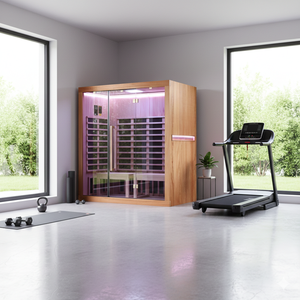 Kit de sauna moderne en bois massif à installation facile, pour 3 personnes, infrarouge lointain, équipement de spa DIY pour chambre et villa - Product Image 5