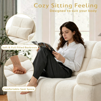 VANBOW Rückenlehnenfreies, knochenloses, cremefarbenes, modulares, komprimiertes Schaumstoff-Sofa mit weißer, hochelastischer Schaumstofffüllung für Sitzbereiche