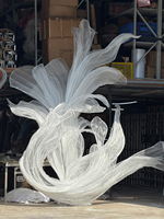 G-79 Élégant support floral surdimensionné en tissu transparent pour exposition, idéal pour la décoration de lieux de mariage, salles commerciales et vitrines
