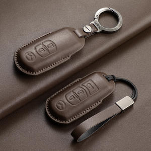 เคสกุญแจรถหนังแท้ทำมือเหมาะสำหรับ MAZDA 2 MAZDA axera CX3 CX4 CX7 <span class=keywords><strong>CX8</strong></span> CX30เรียบง่ายและสง่างาม - Product Image 1