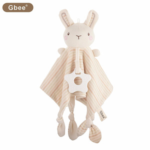 Vente en gros de serviette confort pour bébé en coton biologique, serviette bave pour bébé, hochet pour sucette, poupée nouveau-né, couverture pour bébé Poupée réconfortante - Product Image 6