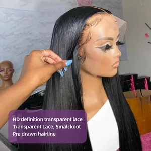 Peruca de cabelo humano vietnamita sem cola, 13x6 peruca transparente com renda frontal, atacado, cabelo humano natural, peruca frontal com renda